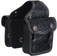 Western Horse Leather Saddle Bag Heavy Duty Traditional Trail Ride  Saddle Bag.