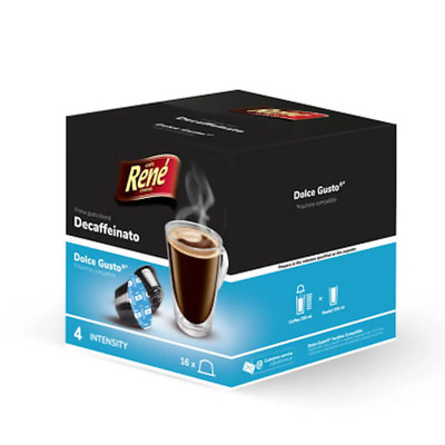 RENE for Dolce Gusto Decaf coffee 1 box/16 pods-Level #4-SHIPS FREE