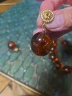 Chunky Vintage Faux Amber Baubles Bead Necklace And Clip-on Earrings Retro 60s — photo 4