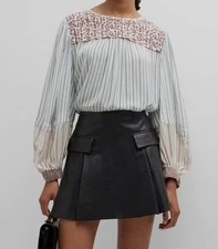 $455 NOWT See By Chloé Floral Stripe Top Blouse Size 38