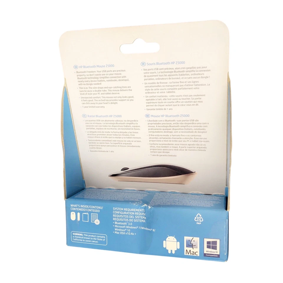 HP Z5000 Wireless Bluetooth Mouse Optical Sensor Dark Ash Black Copper New - Image 3 of 4