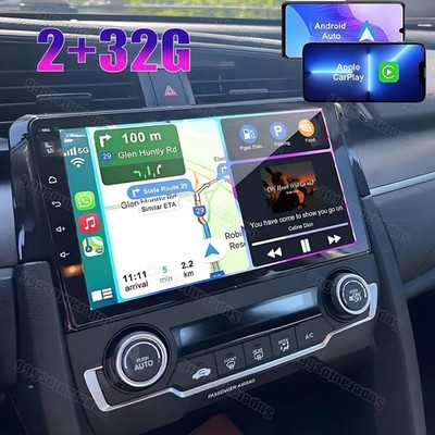 32G For Honda Civic 2016-2021 Apple Carplay Android 13 Car Stereo Radio GPS Navi