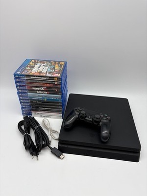 Sony Playstation 4 Slim mit Controller und Spielen RAUCHERHAUSHALT USK 18