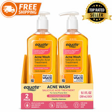 Equate Salicylic Acid Acne Wash 9.1 oz Pack of 2 Face Cleanser Care