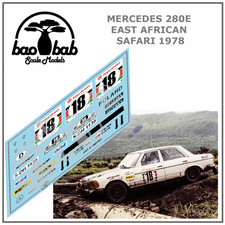 Decals 1/43 Mercedes 280E East African Safari Rally 1978 Decals