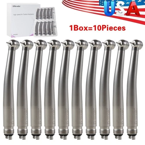 10PCS Dental High Speed Handpiece Push Button Turbine 4 Hole NSK Pana Max Style