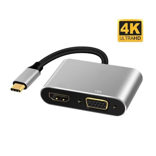 Cavo/adattatore 4 in 1 Type C a HDMI 4K*2K Type C a HDMI VGA 3.0 USB C PD HUB UK - Foto 8 di 8