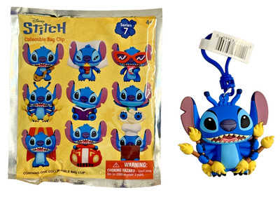Monogram Stitch Collectible Bag Clip S7 Opened Blind Bag STITCH w/ TIKI TORCHES