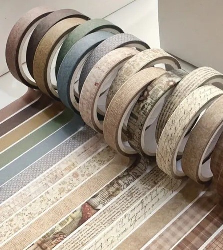 Washi Tape Vintage 20 Rollen 7 mm x 3 m je Rolle - Bild 1 von 4