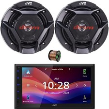 JVC Bluetooth USB AM/FM Bluetooth Receiver, 2x 6.5" 300W Speakers  Wire