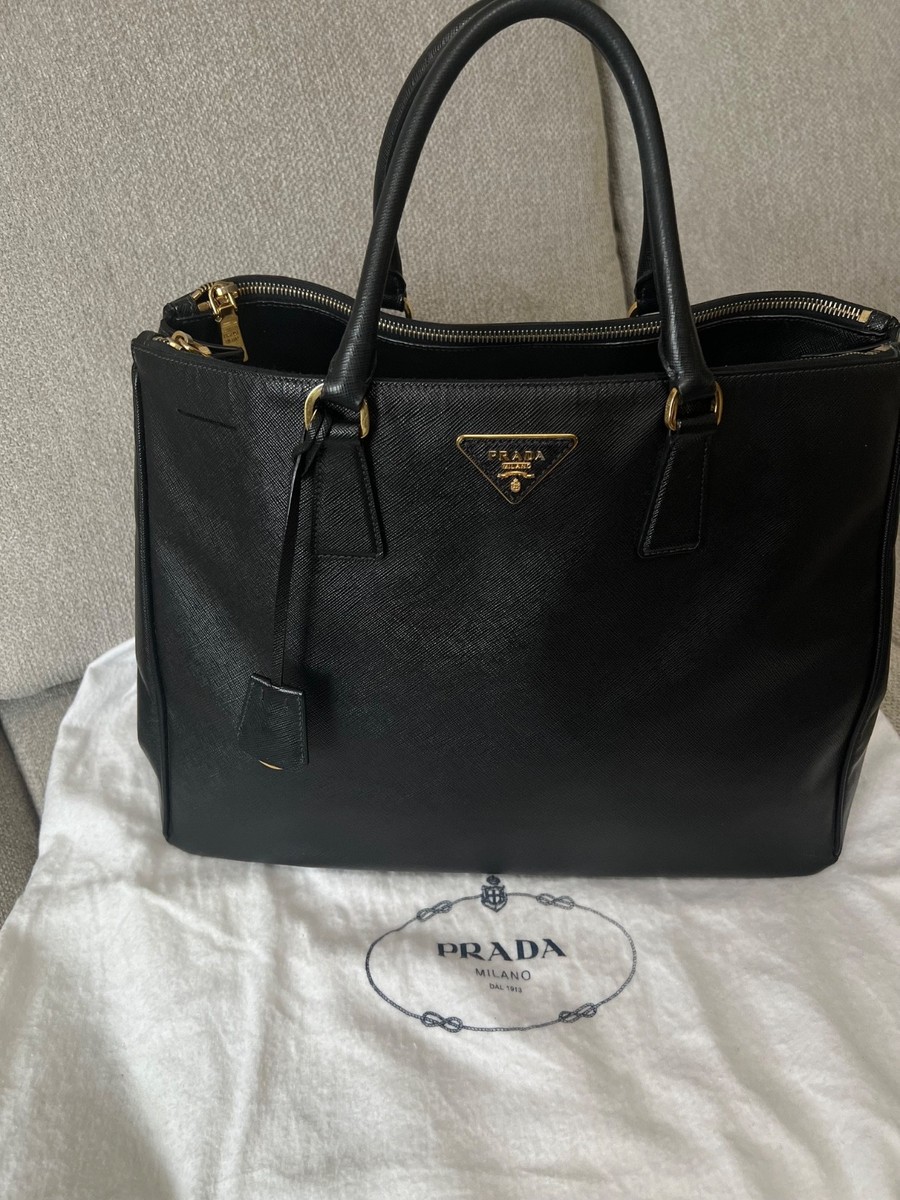家具 PRADA SAFFIANO L Prada Double Zip Lux Saffiano Leather Large Made in Italy Tote | eBay