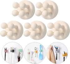 iBetterLife Self-adhesive Silicone Hook Holders - 5Pcs Mounted Antique White