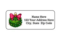 30 CHRISTMAS VALLAIN ORNAMENT PERSONALIZED RETURN ADDRESS LABELS 1 in X 2.625 in