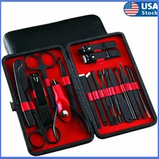 18Pcs Manicure Set Pedicure Tools Toe Nail Clippers Grooming Kit Stainless Steel