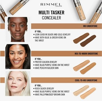 Rimmel The Multi-Tasker Concealer LOTS of 2 or 3!!! YOU PICK SHADE! 0.33 fl oz.