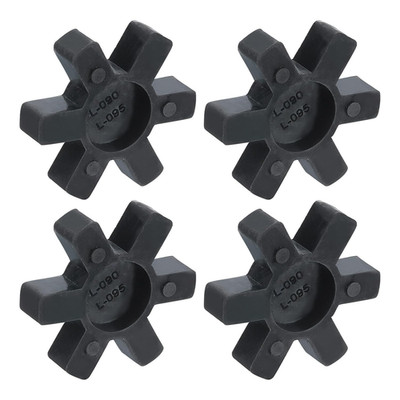 4pcs L090/L095 Jaw Coupling Insert NBR Rubber L-Jaw Coupler Set Black