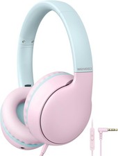 weneed Kids Headphones Wired with Microphone, Over Ear 85/94dB Volume Limited He