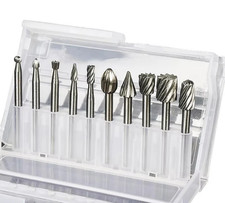 10 x HSS Routing Wood Carving Tool Rotary Drill File Router Bits For Dremel