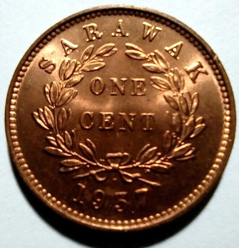 サラワク王国 ラジャー C.V.ブルック 1セント青銅貨 1937 H Sarawak 1