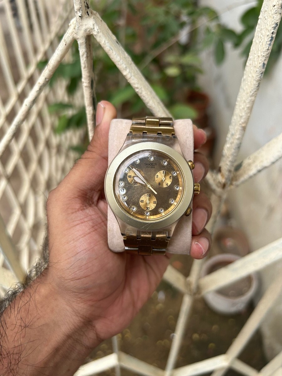 Svck4032g Swatch Dorado Reloj Swatch Full Blooded Gold Svck4032g