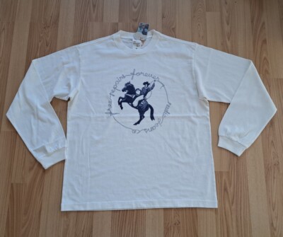 Nudie Jeans, ROUNDNECK T-Shirt Longsleeve Rudi Free Repairs Forever offwhite M