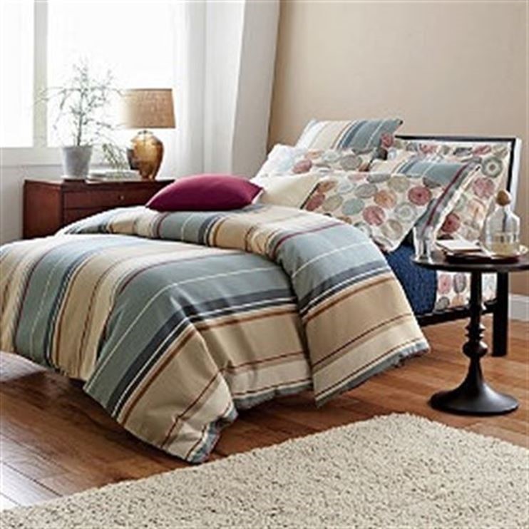 The Company Store Comforter Cover Hadley Striped 100Cotton Blue