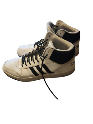 Size 12 - adidas Hoops 2.0 Mid White Black
