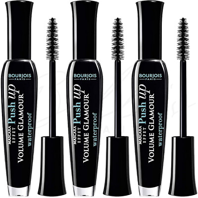 BOURJOIS Push Up Volume Glamour Mascara 7ml - 71 Waterproof Black *3er Pack*