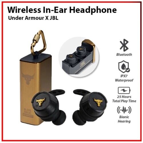 Under Armour JBL UA True Wireless Flash Project Rock In-Ear Headphones - Picture 2 of 4