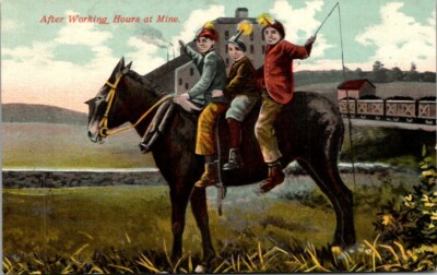 Postcard After working hours at mine 