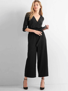 long sleeve black jumpsuit petite