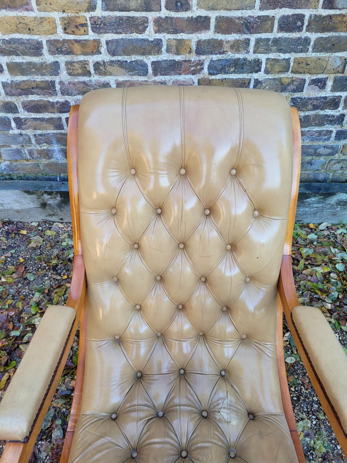 Antique Chesterfield Leather Button Back Slipper Chair eBay