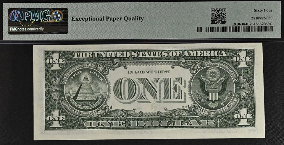 1977A $1 Federal Reserve Note PMG 64EPQ- Fancy Serial Number 00303330 - Image 3 of 3