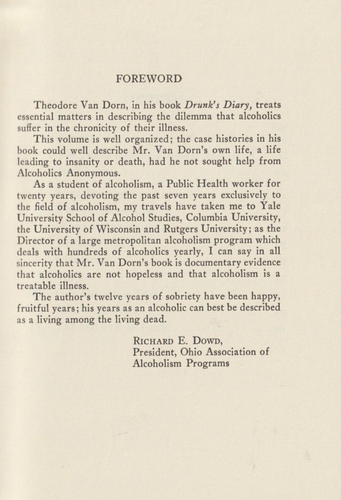 Drunk's Diary by Van Dorn, 1966 HC w/dj, Alcoholics Anonymous related - Picture 9 of 16
