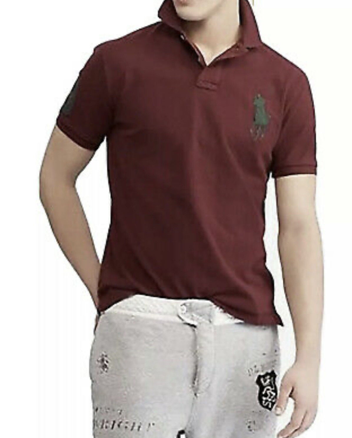 FILA Polo Ralph Lauren uomo Big Pony maglia canottaggio club personalizzata slim fit taglia M