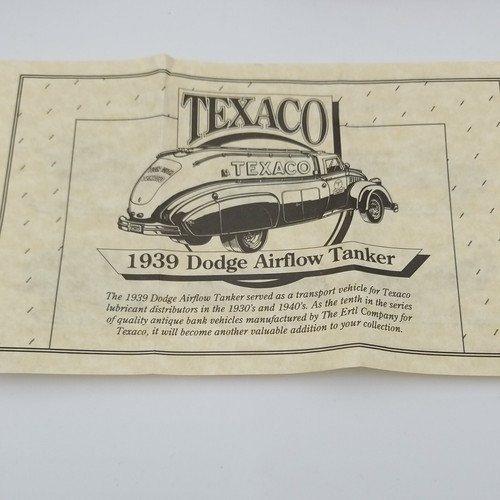 ERTL Texaco 1939 Dodge Airflow Die Cast Coin Bank w/ Key Series #10 1993 - Picture 2 of 19