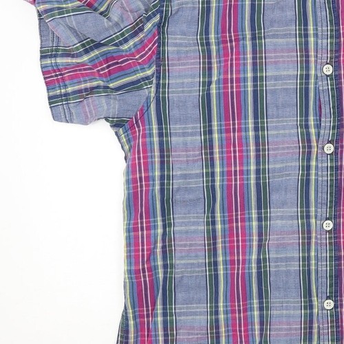 Boston Crew Mens Blue Striped Cotton blend Size M Collared - Picture 9 of 12