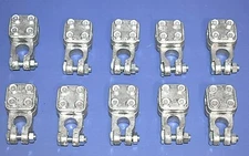 10 PK 3 Way Heavy Duty Top Post Battery Terminal 2 To 4/0 Gauge 5 Pos 5 Neg 