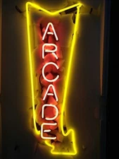 Arcade Game Arrow Neon Sign Light Lamp Workshop Garage Glass Wall Decor RT 24x16