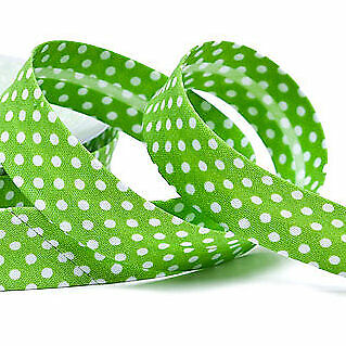 Green Slanted Tape with White Dots - 18mm  - Picture 1 of 2