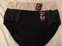 Olga Size 3xl/10 Flirty Hipster With Lace Lot Of Two Style Gu2711p Black/nud Olga Size 3xl/10 Flirty Hipster With Lace Lot Of Two Style Gu2711p Black/nud