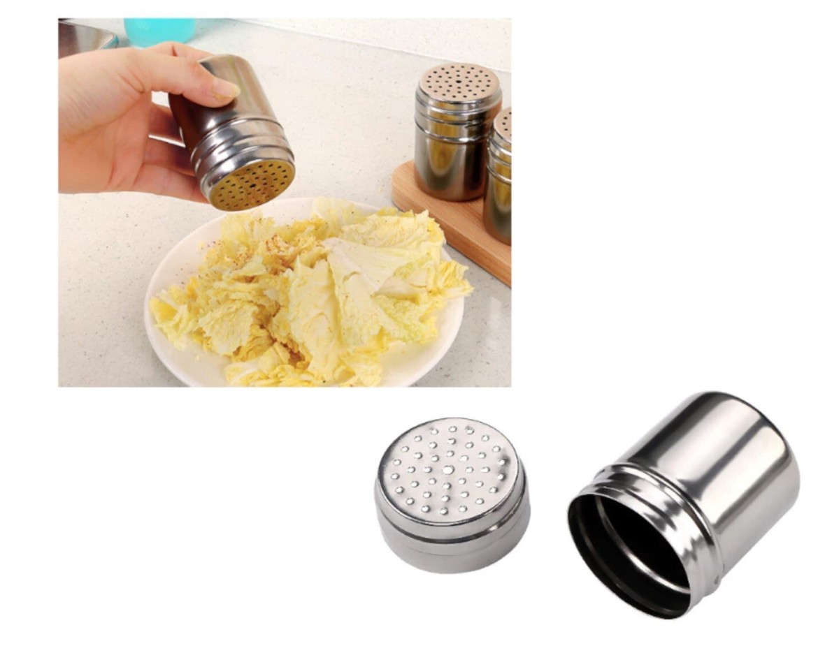 SALIERA IN METALLO PER SALE E PEPE barattolo contenitore spargisale cucina