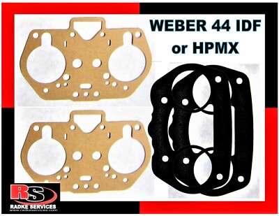 VW WEBER 44 IDF or HPMX, TOP AND AIR CLEANER GASKETS (pair) RADKE 