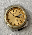 Seiko 7546-7039 Quartz 100m Mens Vintage Watch Sports Gold Dial To Restore
