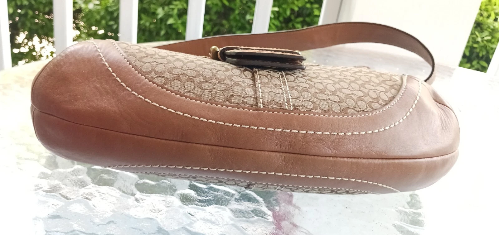 Borsa Coach MEDIUM Vintage Y2K Soho F11517 Beige Firma C Tela Patchwork Hobo