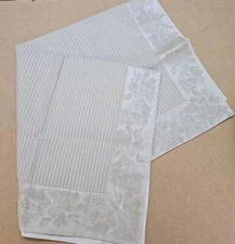 32X32 Euro Sham Mist Aristocrat NEW Striped Floral Border Cream Silver