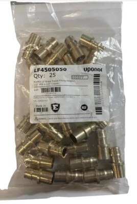 25 Uponor LF4505050 ProPEX LF Brass Sweat Adapter 1/2'' Pex x 1/2'' Copper