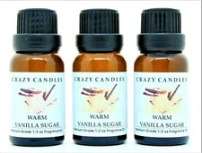 3 Warm Vanilla Sugar 1/2oz Premium Grade Scented Fragrance Oil Crazy Candles