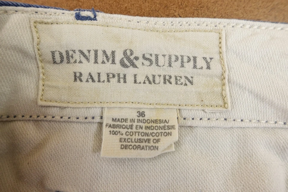 Pantalones Cortos Denim & Supply Ralph Lauren Para Hombre Talla 36 Azul Lavado Algodón 8.5" Entrepierna Foto 2 de 4