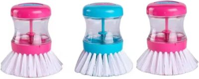3er-Pack Küche Geschirrbürste Multifunktionale Schrubberbürste mit Seifenspender